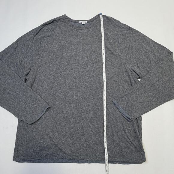 James Perse Shirt Mens XXL Heather Gray Long Sleeve Soft Crewneck Made in Japan - Picture 4 of 8